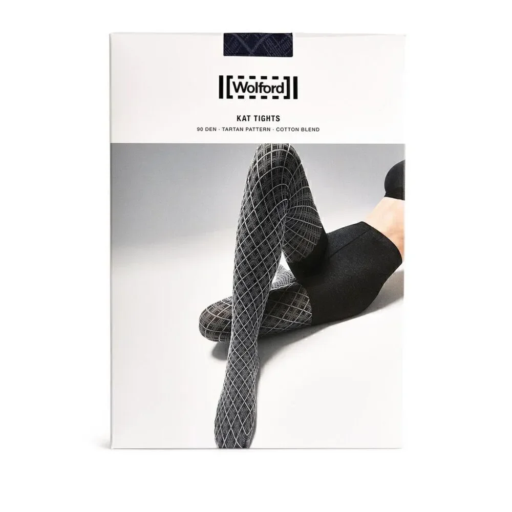 NWT Wolford Cotton Spots Tights Black/Ash XS